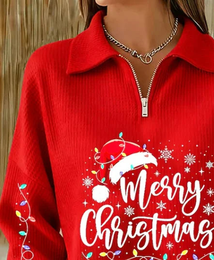 Casual Simple Text Letters Mock Neck Long Sleeve Sweatshirt