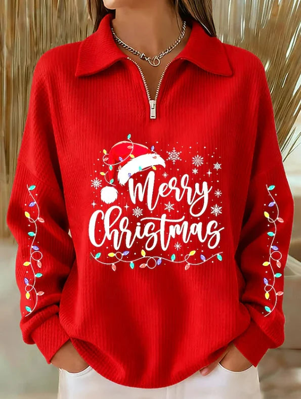 Casual Simple Text Letters Mock Neck Long Sleeve Sweatshirt