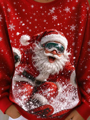 Casual Santa Claus Crew Neck Long Sleeve Sweatshirt