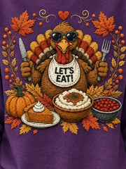Casual Turkey Graphic Thanksgiving Sweatshirt