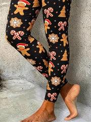 Women Christmas Casual All Season Printing Long Leggings