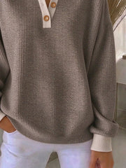 Casual Plain Crew Neck Long Sleeve Sweatshirt