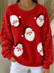 Casual Santa Claus Crew Neck Long Sleeve Sweatshirt