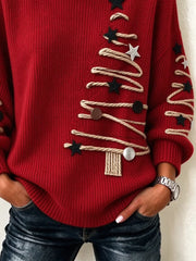 Crew Neck Printing Christmas Casual Sweatshirt