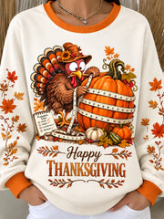 Vintage Text Letters Crew Neck Long Sleeve Sweatshirt