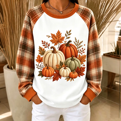 Women Autumn Pumpkin Print Casual Sweatshirt