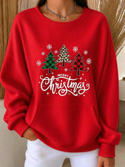 Casual Christmas Crew Neck Long Sleeve Sweatshirt