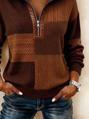 Casual Abstract Stand Collar Long Sleeve Sweatshirt