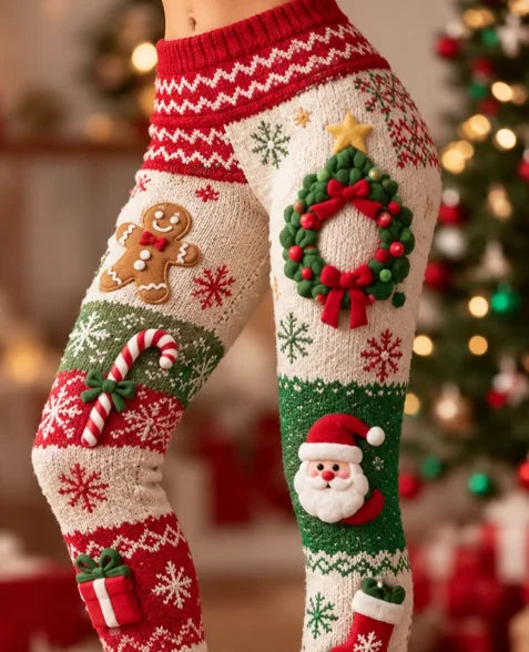 Women Santa Claus Vintage All Season Long Leggings