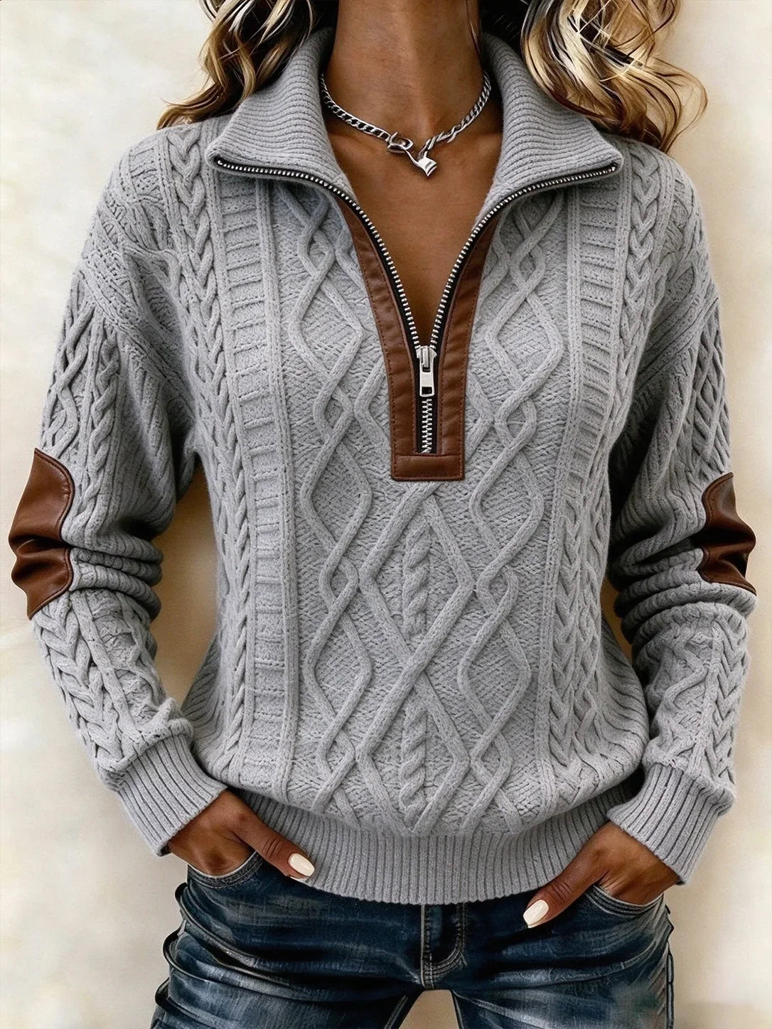 Casual Abstract Stand Collar Long Sleeve Sweatshirt