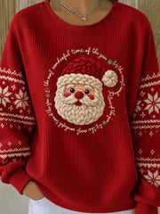 Casual Santa Claus Cheerful Crew Neck Long Sleeve Sweatshirt