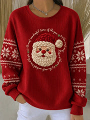 Casual Santa Claus Cheerful Crew Neck Long Sleeve Sweatshirt