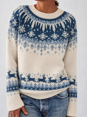 Women Geometric Classic Long Sleeve Comfy Casual Sweater