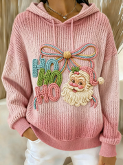 Women Christmas Art Gradient Casual Hoodie