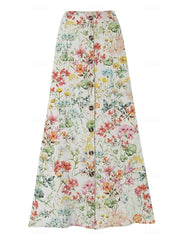 Summer Beach Floral Print Skirt