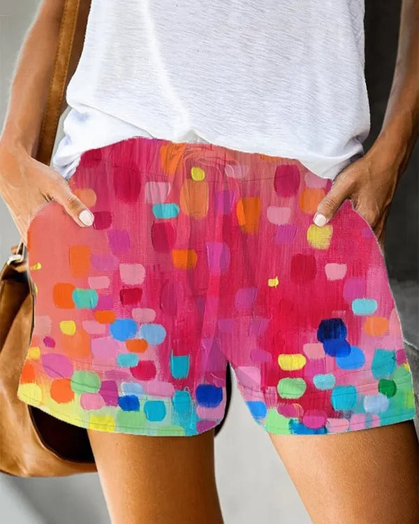 Colorful Art Print Loose Sport Shorts