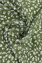 Green Ditsy Floral Short Sleeve Crew Neck Casual Midi Dress