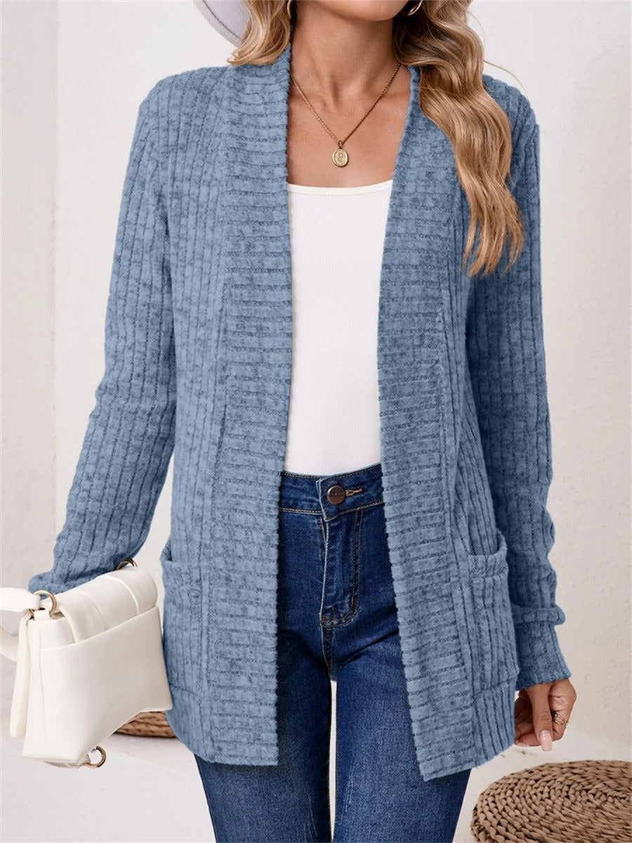 Vintage Plain Long Sleeve Comfy Knit Cardigan
