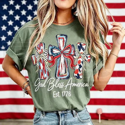 God Bless America Vintage T-Shirt ¨C USA 250th Anniversary Washed Graphic Tee