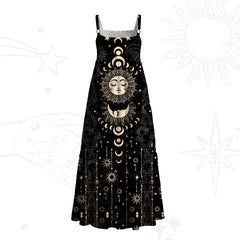 Lunar Eclipse Wide Strap Flowy Maxi Dress