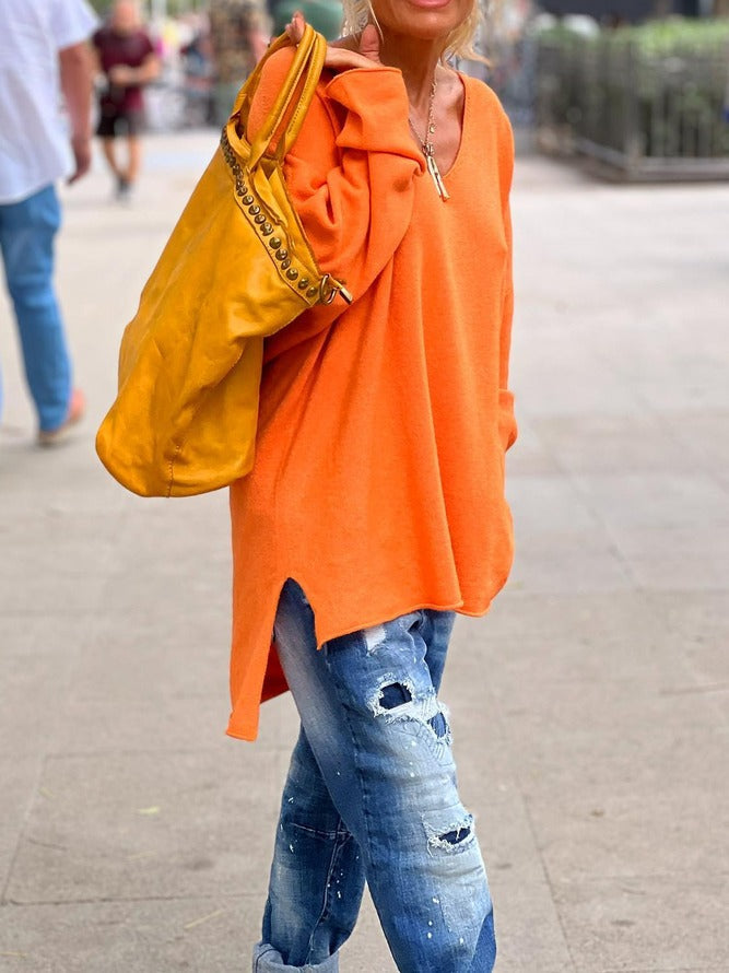 V-neck Regular Fit Long Sleeves Casual Sweater