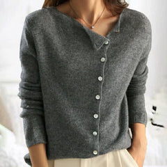 Plain Long Sleeve with Buttons Sweater