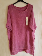 Casual Red Short Sleeve Crew Neck Shirt