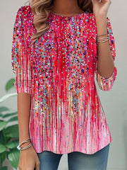 Colourful Gradient Polka Dot Blouse