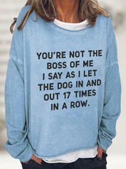 Letters Crew Neck Long Sleeve Loose Sweatshirt