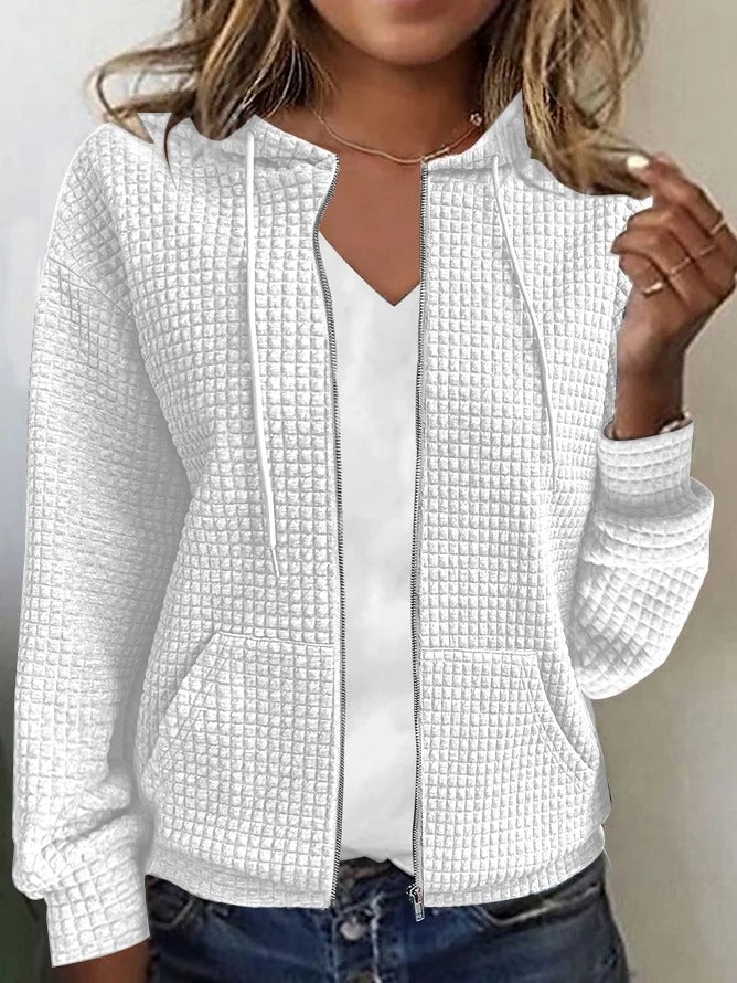 Plain Zipper Hoodie Casual Jacket