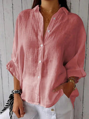 Women's Daily Plain 3/4 Sleeves Loose Shirt