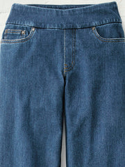 Knit Denim Wide-Leg Casual Jeans