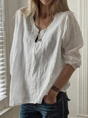 Cotton And Linen Simple Shirt