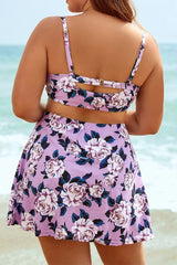 Floral Print Sweetheart with Skirt Bikini Set