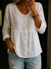 Casual Solid Color Long Sleeve Blouse
