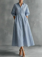 Women's Striped Print Casual Stylish Short Sleeve Dress