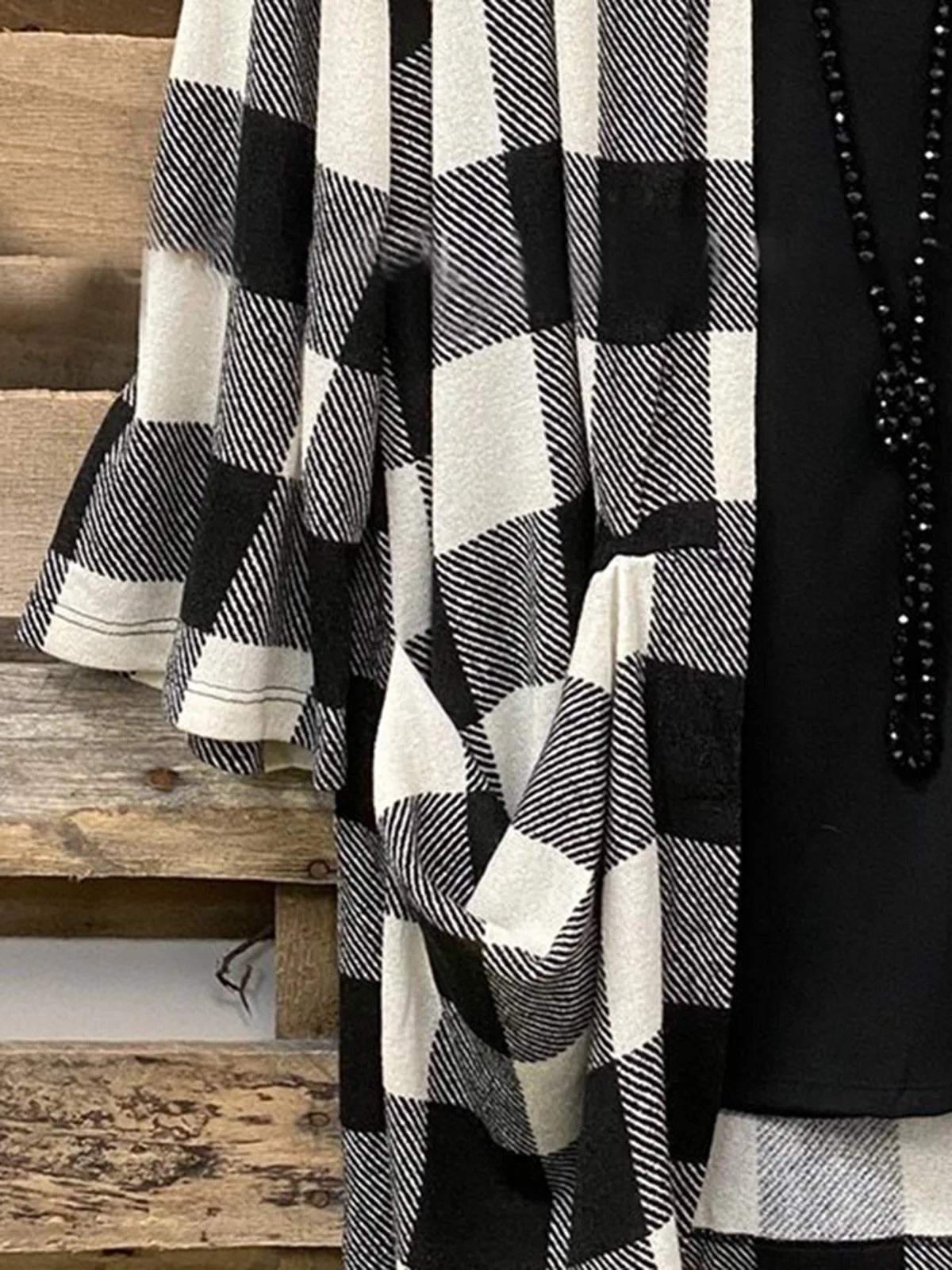 Plaid Color Block Long Sleeves Casual Cardigan