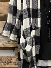 Plaid Color Block Long Sleeves Casual Cardigan