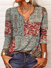 Casual Long Sleeve V neck Sweatshirt