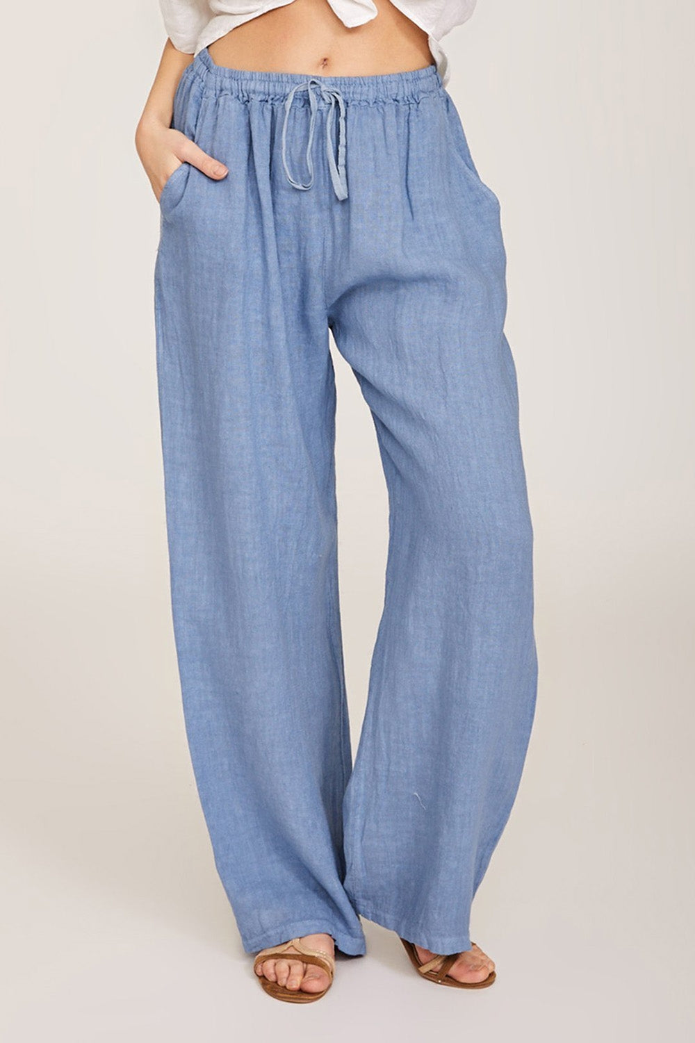 Women's Solid Color with Pockets Summer Wide Leg Pants