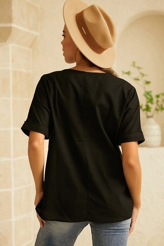 Fish Print O-neck Short Sleeves T-shirt