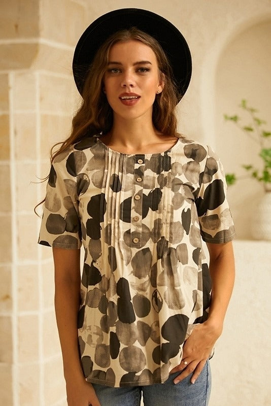 Tie-dye Vintage Round Neck Short Sleeves T-shirt