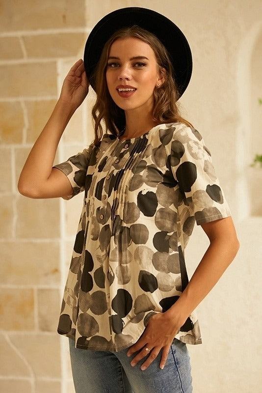 Tie-dye Vintage Round Neck Short Sleeves T-shirt